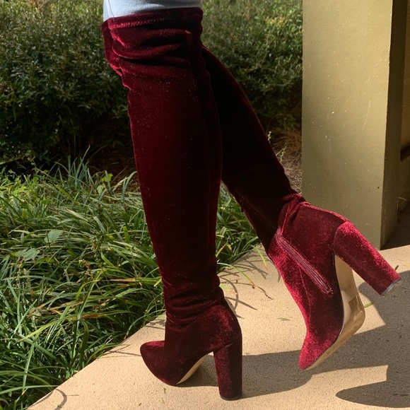 Aldo | Shoes | Dark Red Velvet Over The 